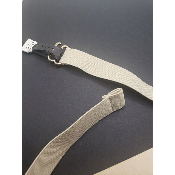 Cream gold stretch belt elastic waist accessory - Picture 3 of 4